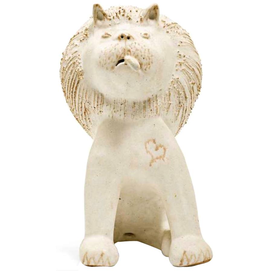 Bruno Gambone Ceramic "Seated Lion" Sculpture, 1990s