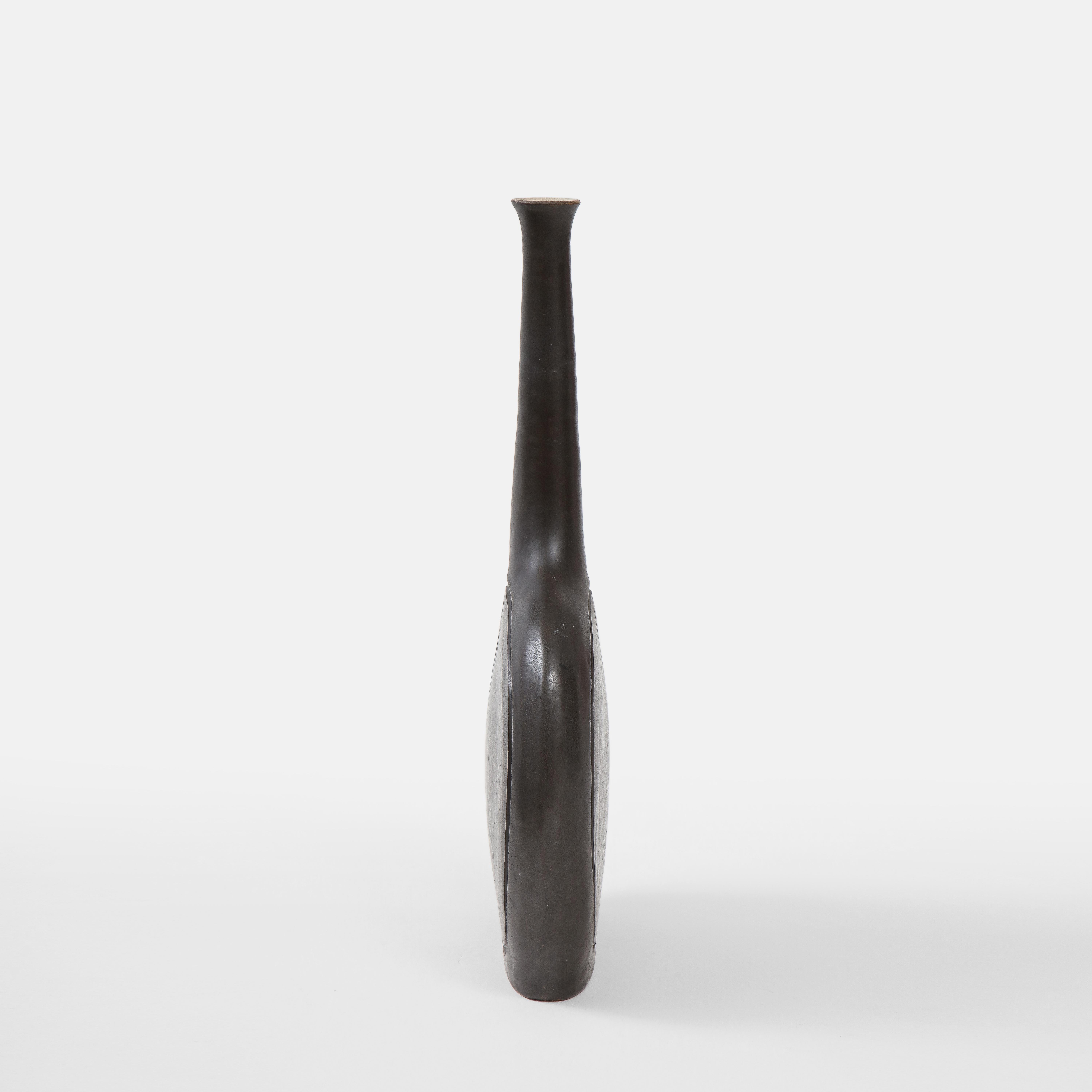 Mid-Century Modern Bruno Gambone Ceramic Vase or Bottle, Italy, 1970s For Sale