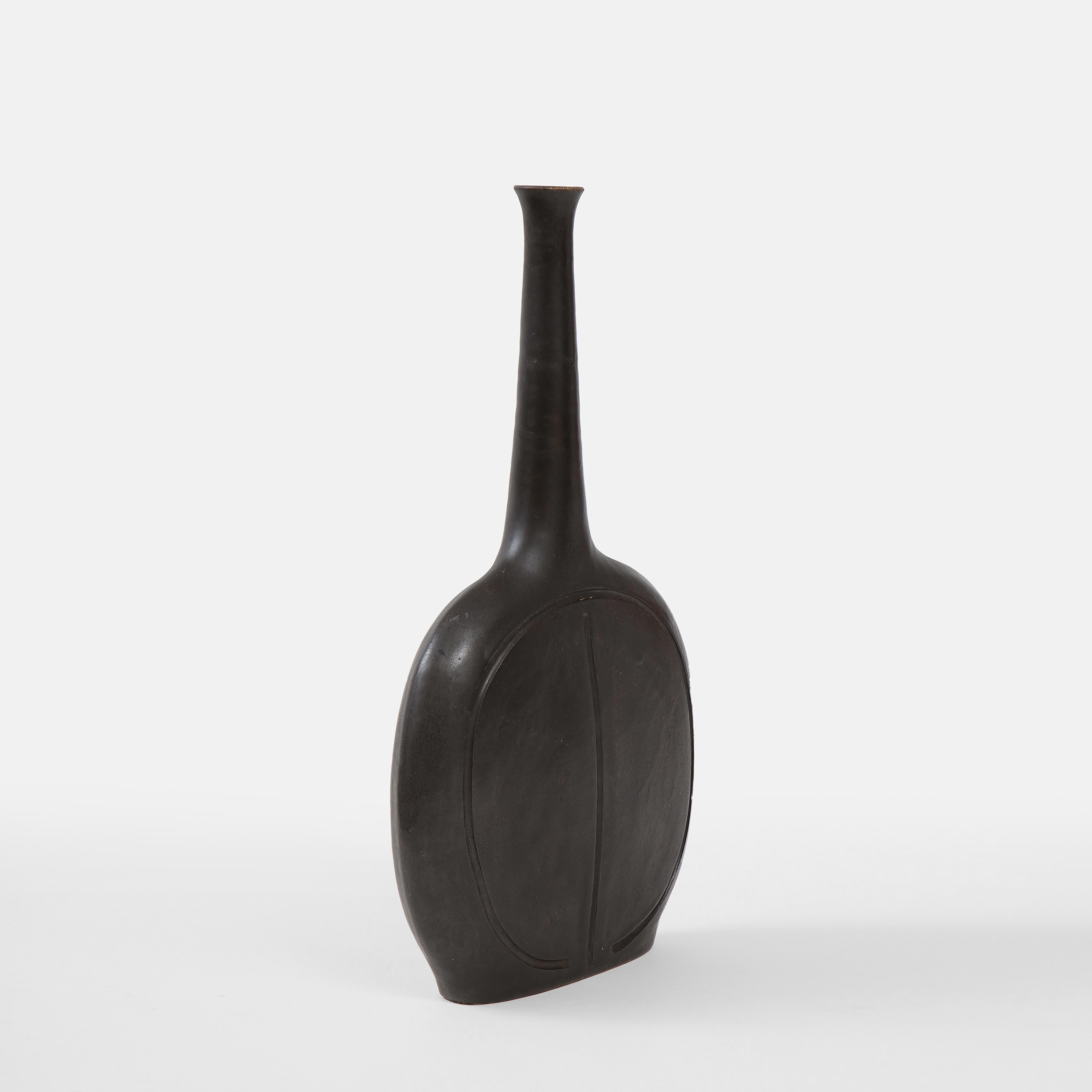 Italian Bruno Gambone Ceramic Vase or Bottle, Italy, 1970s For Sale