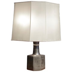Bruno Gambone, Dark Glazed Ceramic Table-Lamp, Italy, 1960s