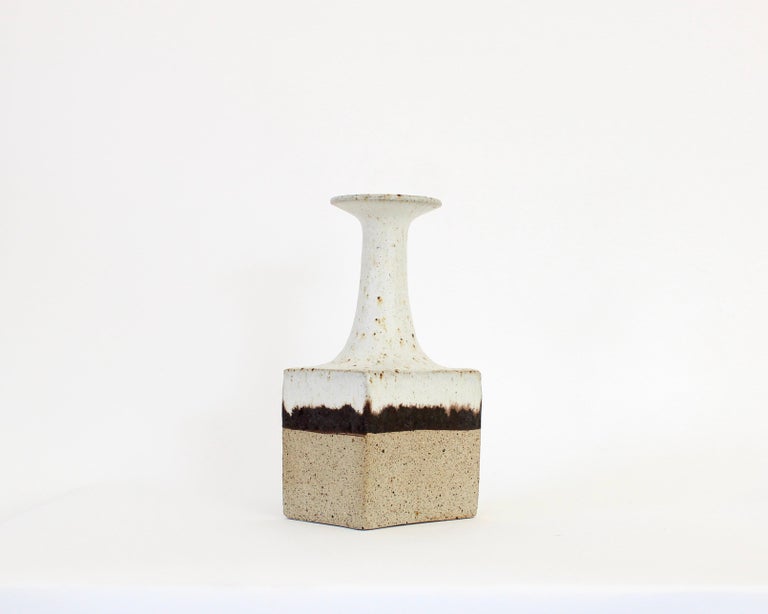 Mid-Century Modern Bruno Gambone Glazed Ceramic Bottle Vase, Italy, circa 1970 For Sale