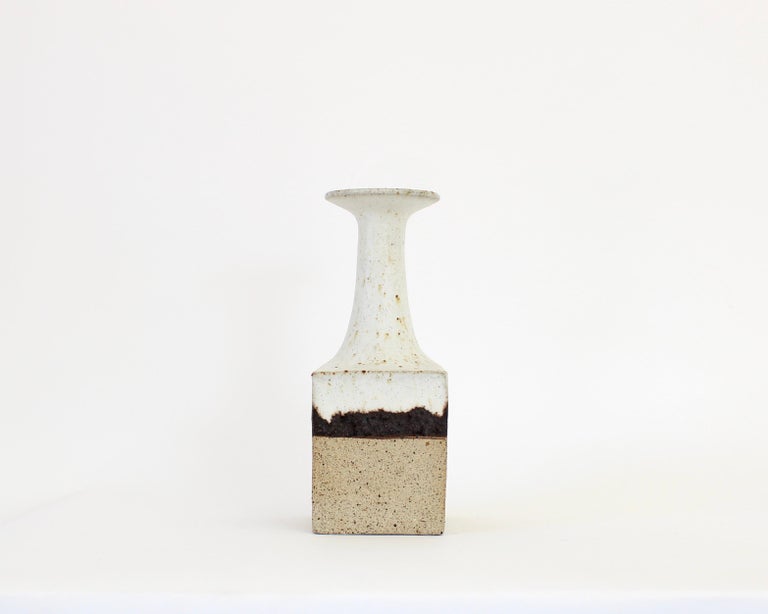 Italian Bruno Gambone Glazed Ceramic Bottle Vase, Italy, circa 1970 For Sale