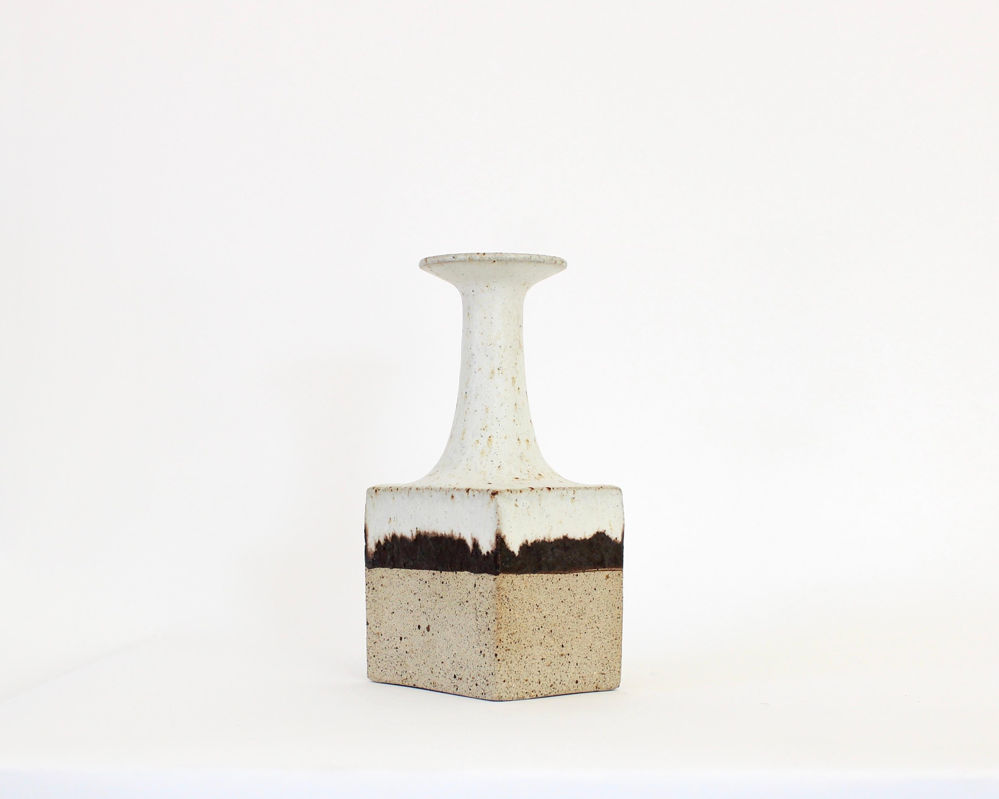 Italian Bruno Gambone Glazed Ceramic Bottle Vase, Italy, circa 1970