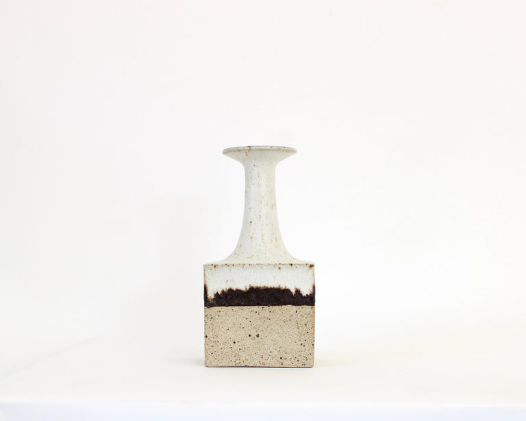 Late 20th Century Bruno Gambone Glazed Ceramic Bottle Vase, Italy, circa 1970 For Sale