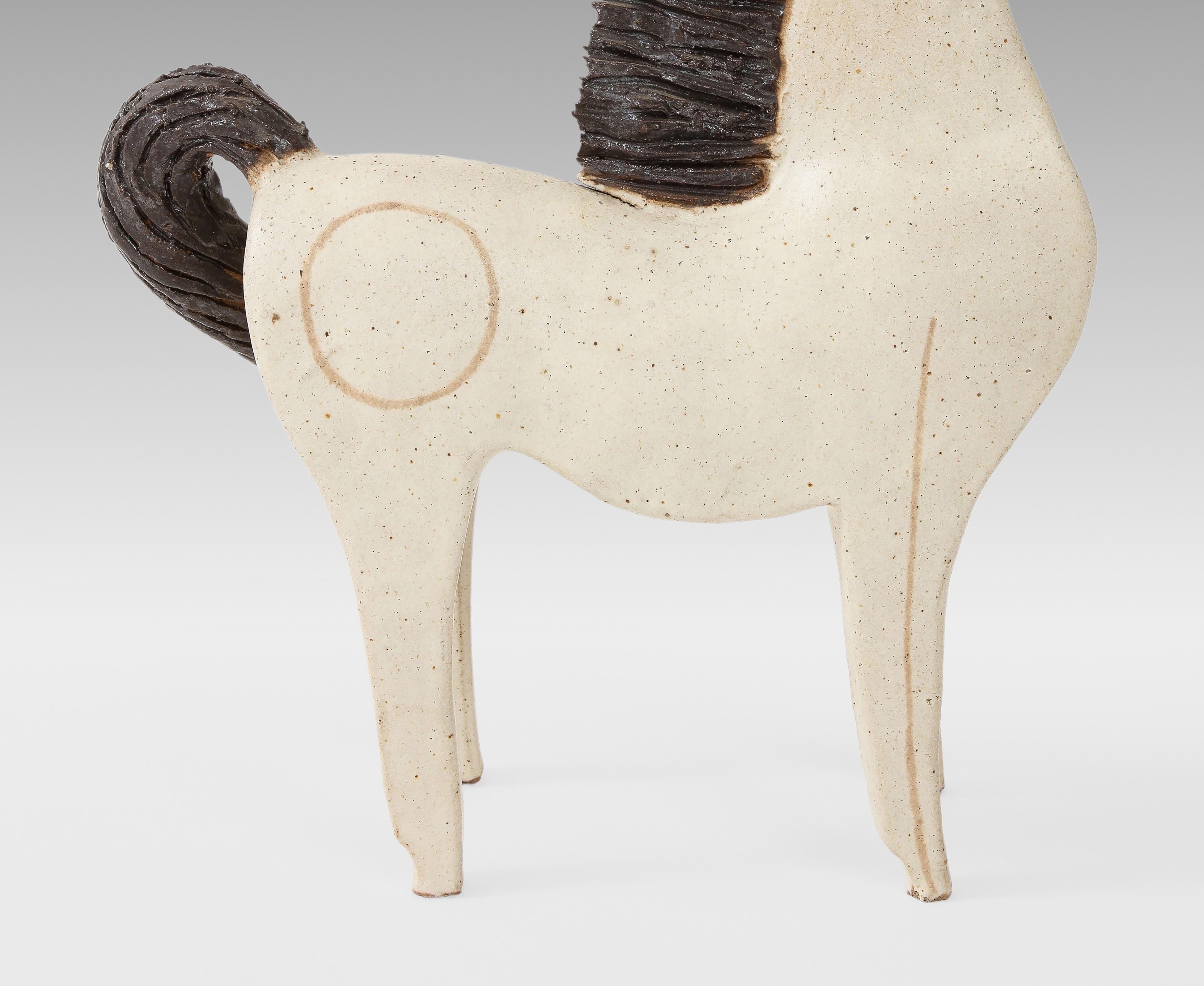 Bruno Gambone Glazed Ceramic Horse Sculpture, Italy, 1970s For Sale 8