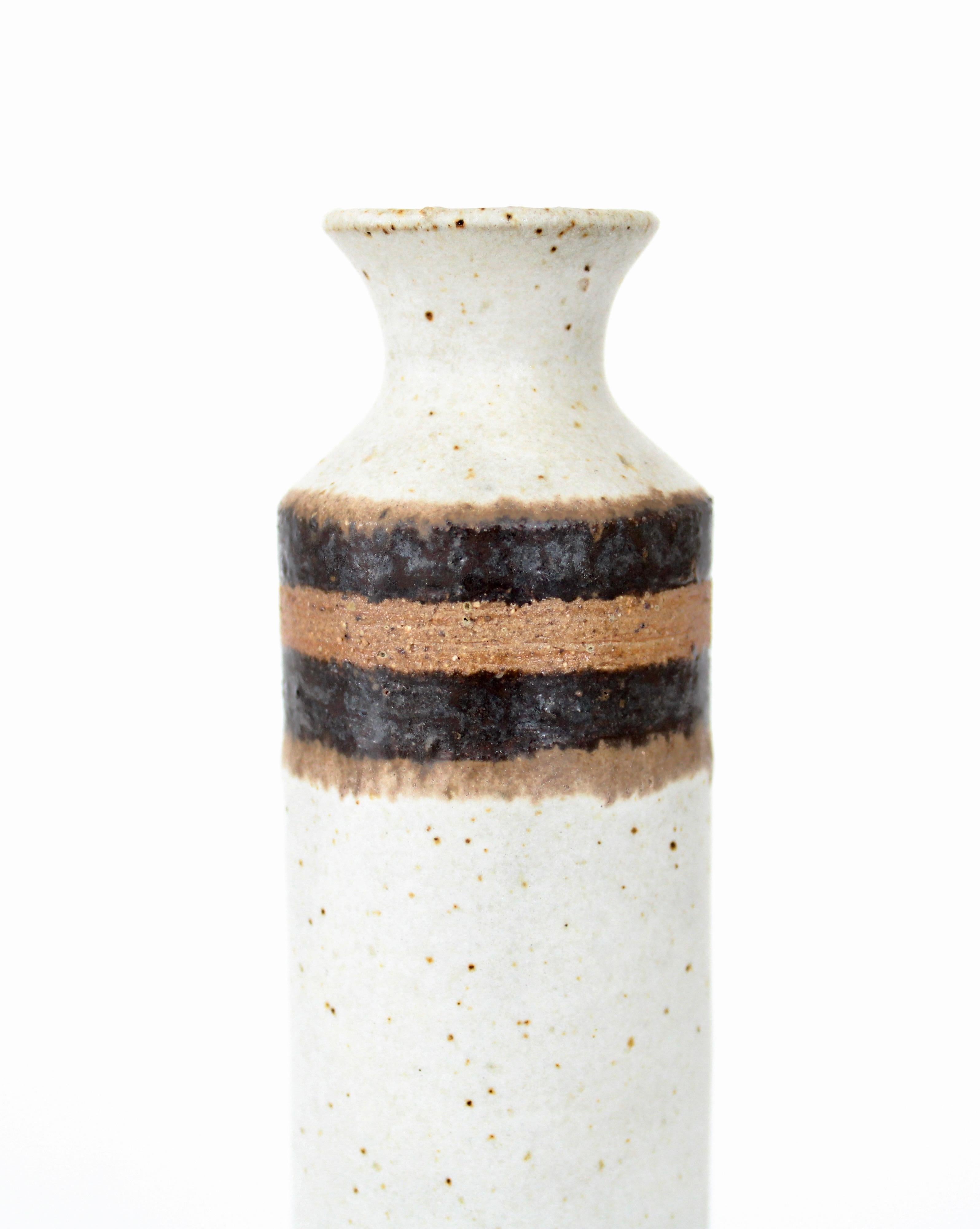 Italian Bruno Gambone Glazed Ceramic Mini Bottle Vase Italy, circa 1970