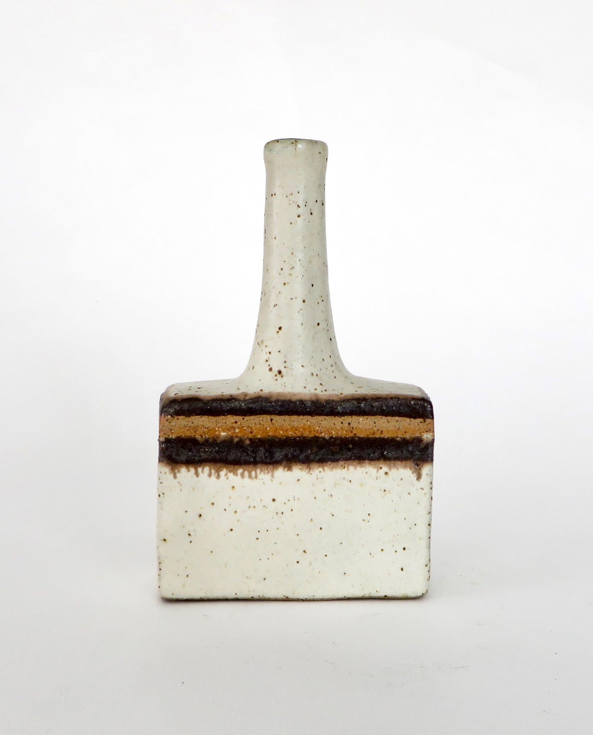 Bruno Gambone Glazed Ceramic Mini Bottle Vase, Italy, circa 1970 In Good Condition In Chicago, IL