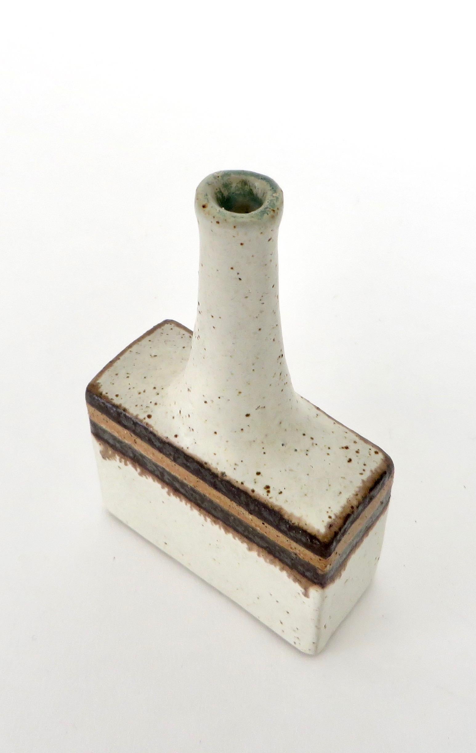 Bruno Gambone Glazed Ceramic Mini Bottle Vase, Italy, circa 1970 1