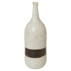 Bruno Gambone glasiertes Steingut Keramik Vase greige braun 1970