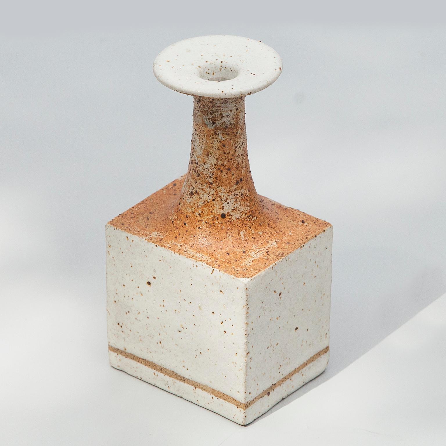 Late 20th Century Bruno Gambone Greige Ginger Ceramic Vase Italy 1980s Set of Three