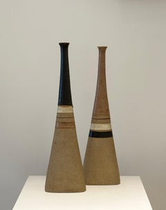 Bruno Gambone Italian Decorative Mid-Century Set of 2 Ceramic Vases