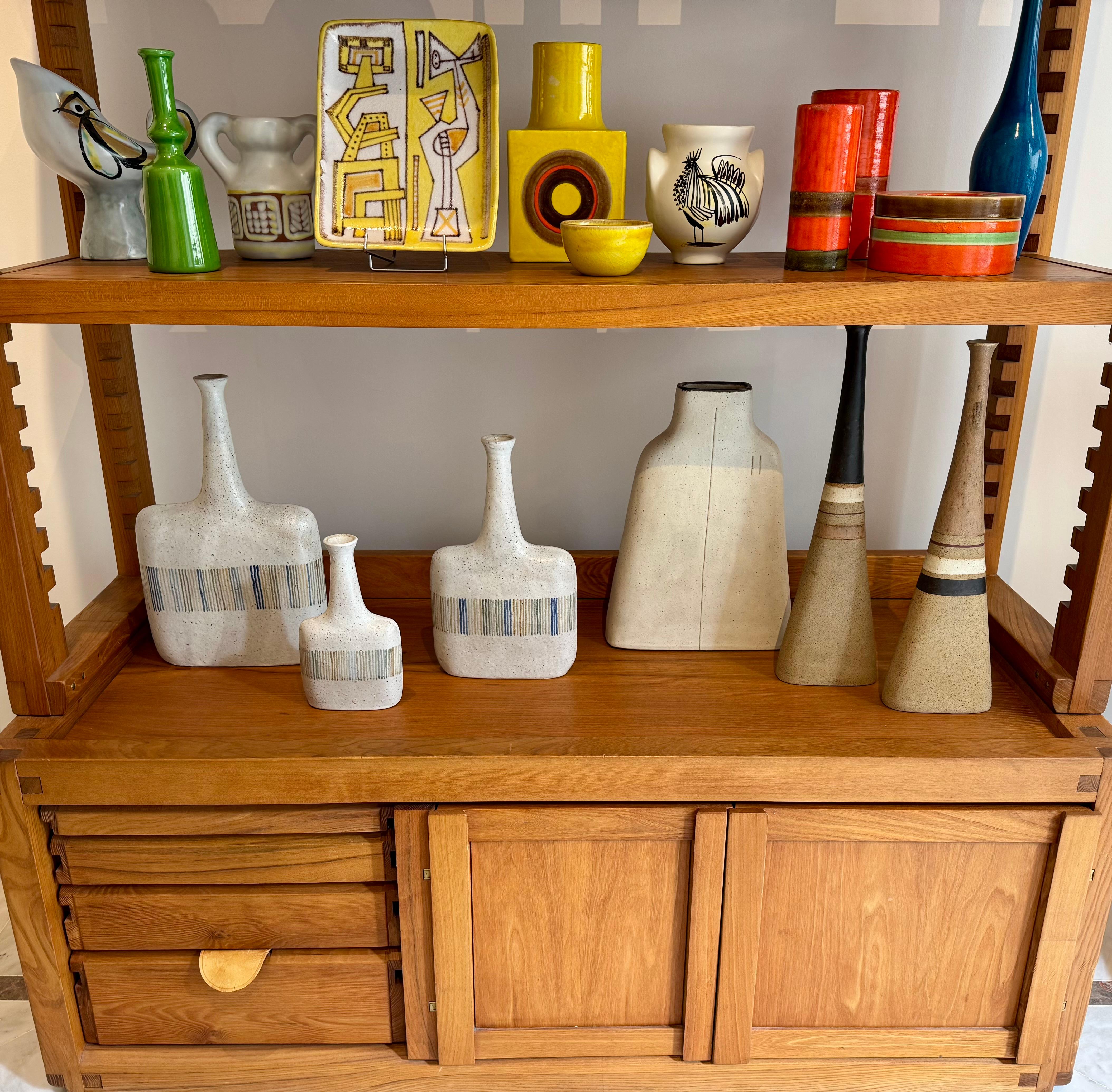 Bruno Gambone Italian Decorative Mid-Century Set of 3 Ceramic Vases (Ensemble de 3 vases en céramique) en vente 6
