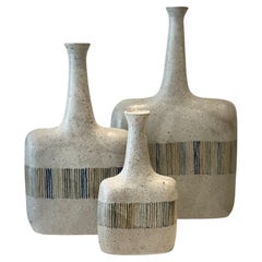 Bruno Gambone Italian Decorative Mid-Century Set of 3 Ceramic Vases