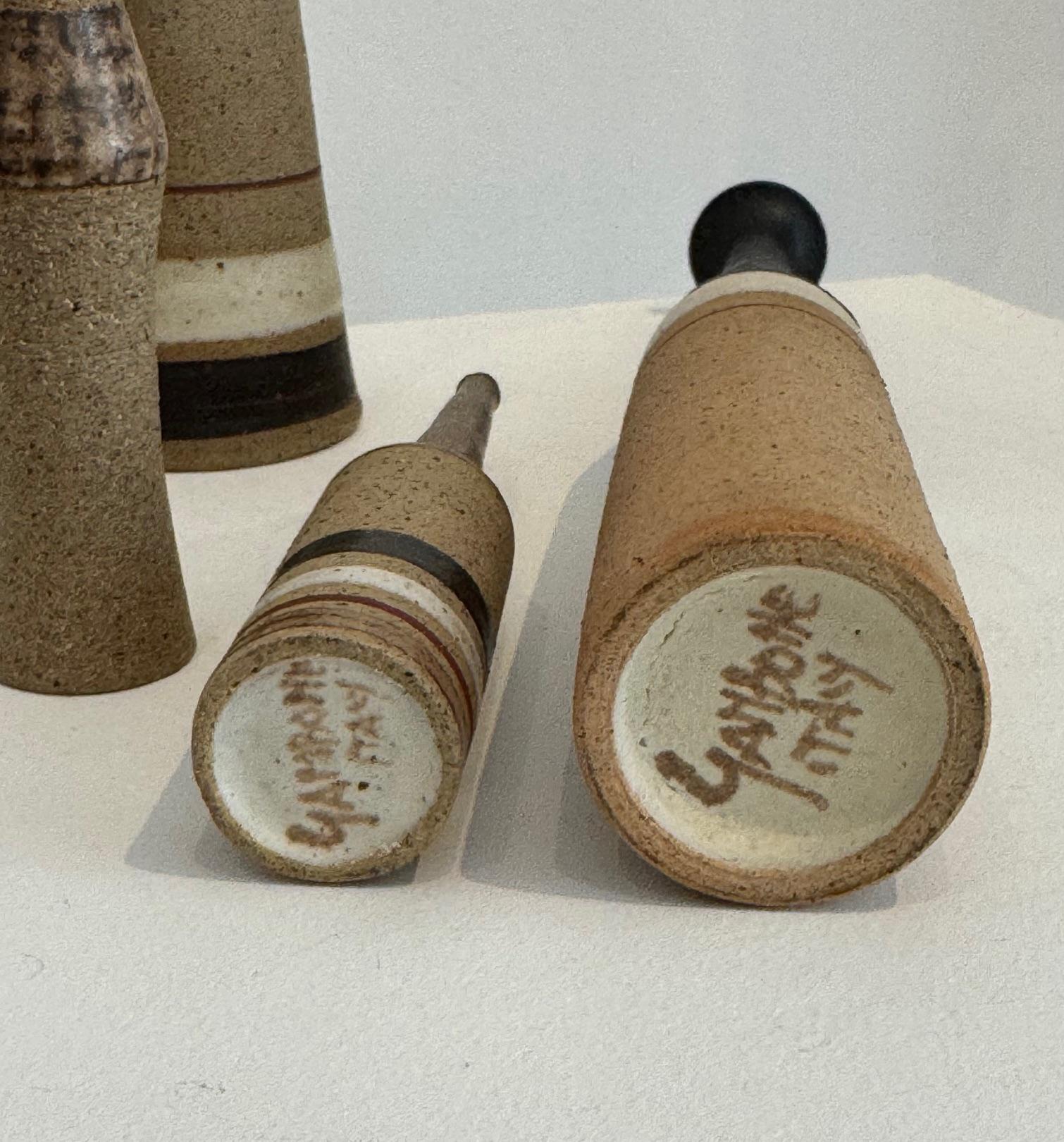 Bruno Gambone Italian Decorative Mid-Century Set of 5 Ceramic Vases (Ensemble de 5 vases en céramique) en vente 2