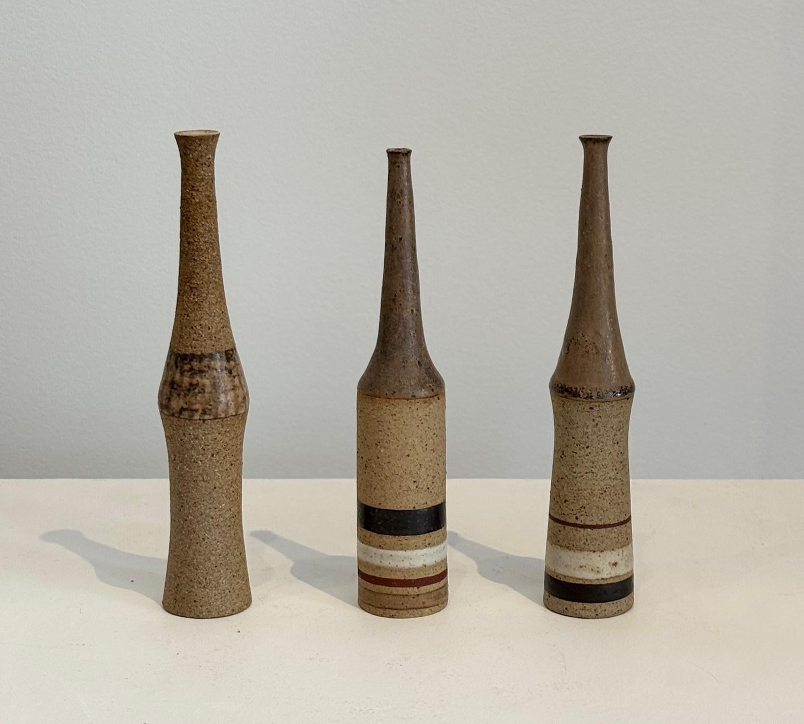 Bruno Gambone Italian Decorative Mid-Century Set of 5 Ceramic Vases (Ensemble de 5 vases en céramique) en vente 3
