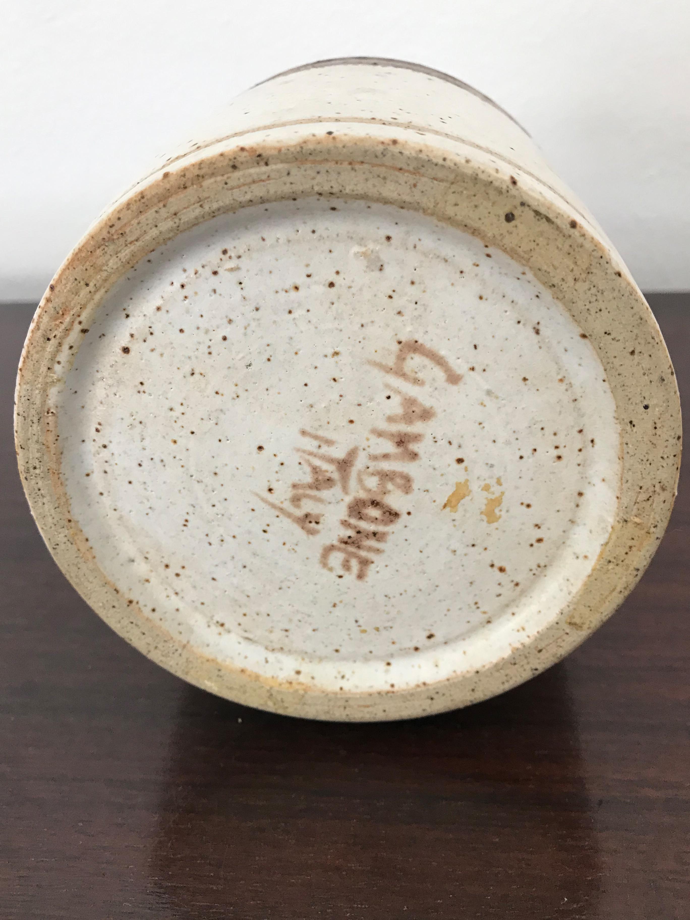Juego de jarrones de gres Bruno Gambone Italian White Brown Orange  1970s en venta 4
