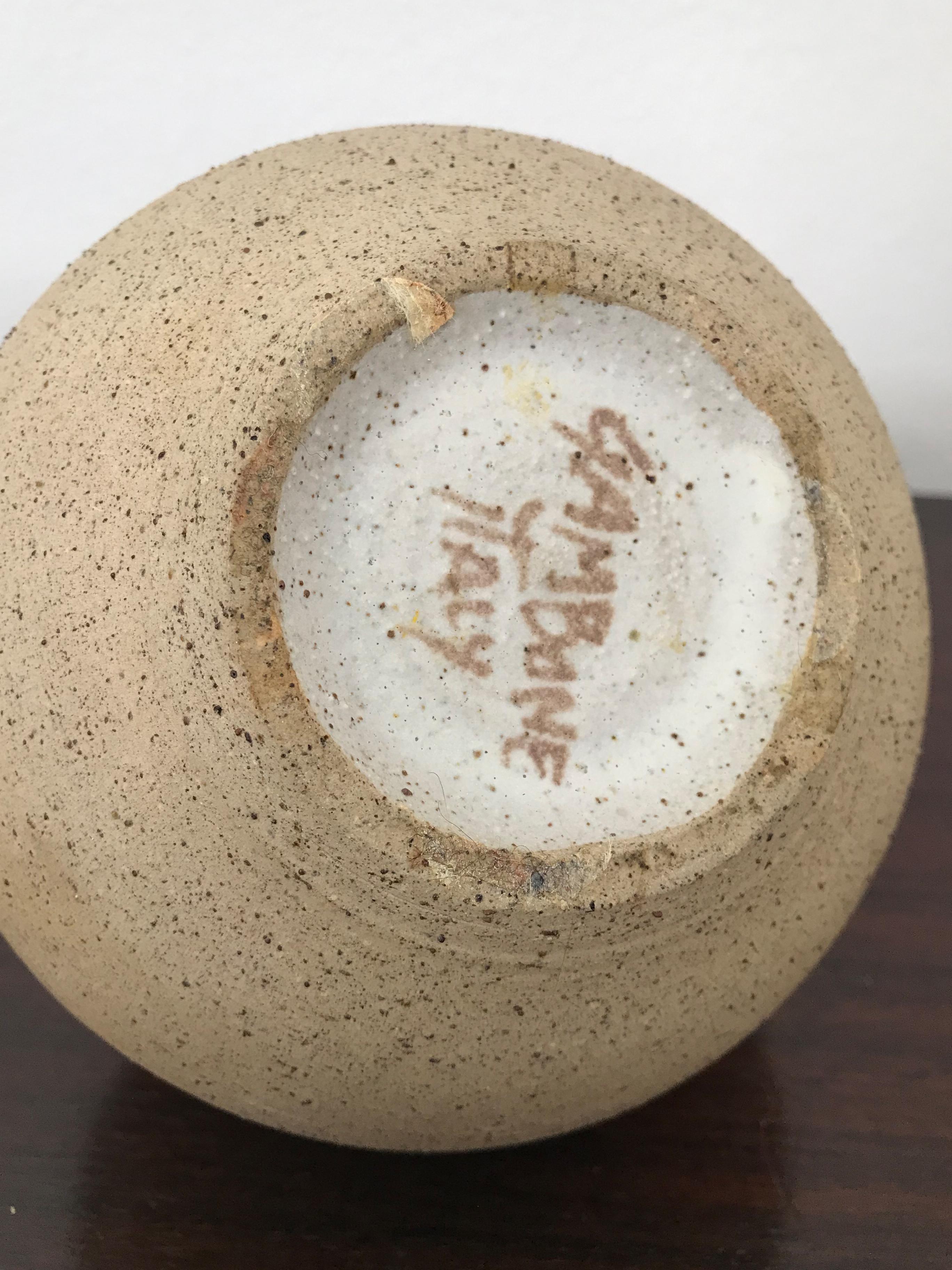 Juego de jarrones de gres Bruno Gambone Italian White Brown Orange  1970s Late 20th Century en venta
