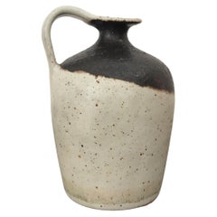 Bruno Gambone Italian White Brown Stoneware Vase 1970s