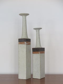 Bruno Gambone Midcentury Ceramic Gres Bottles Vases, Italy 1970s