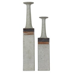 Bruno Gambone Midcentury Ceramic Gres Bottles Vases, Italy 1970s