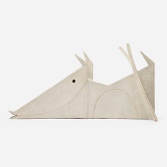 Bruno Gambone Monumental Dog Sculpture in Glazed Earthenware 1970