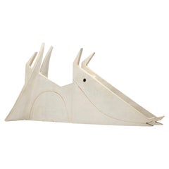 Bruno Gambone Monumental Dog Sculpture in Glazed Earthenware 1970