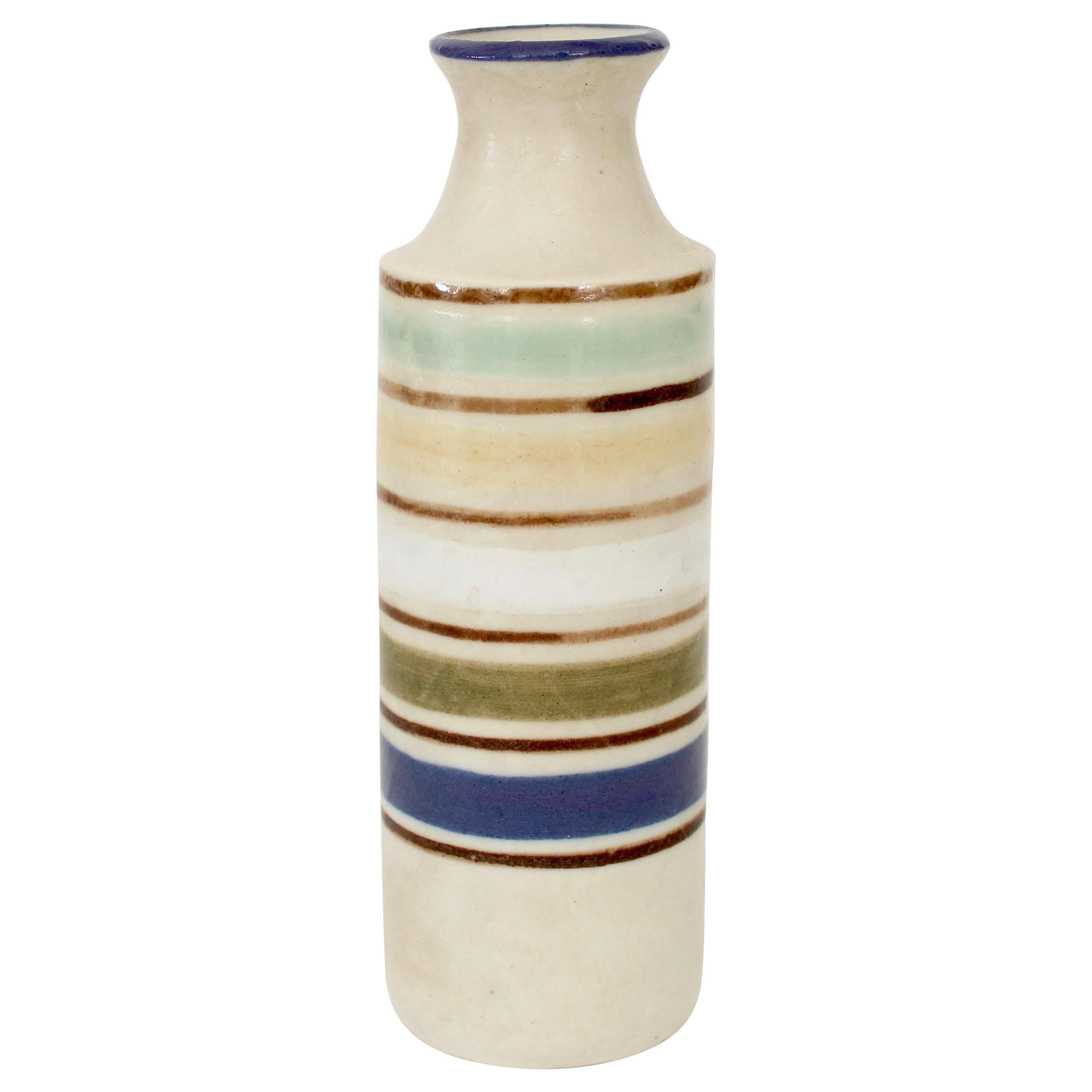 Bruno Gambone Multicolored Glazed Ceramic Mini Bottle Vase Italy, circa 1970