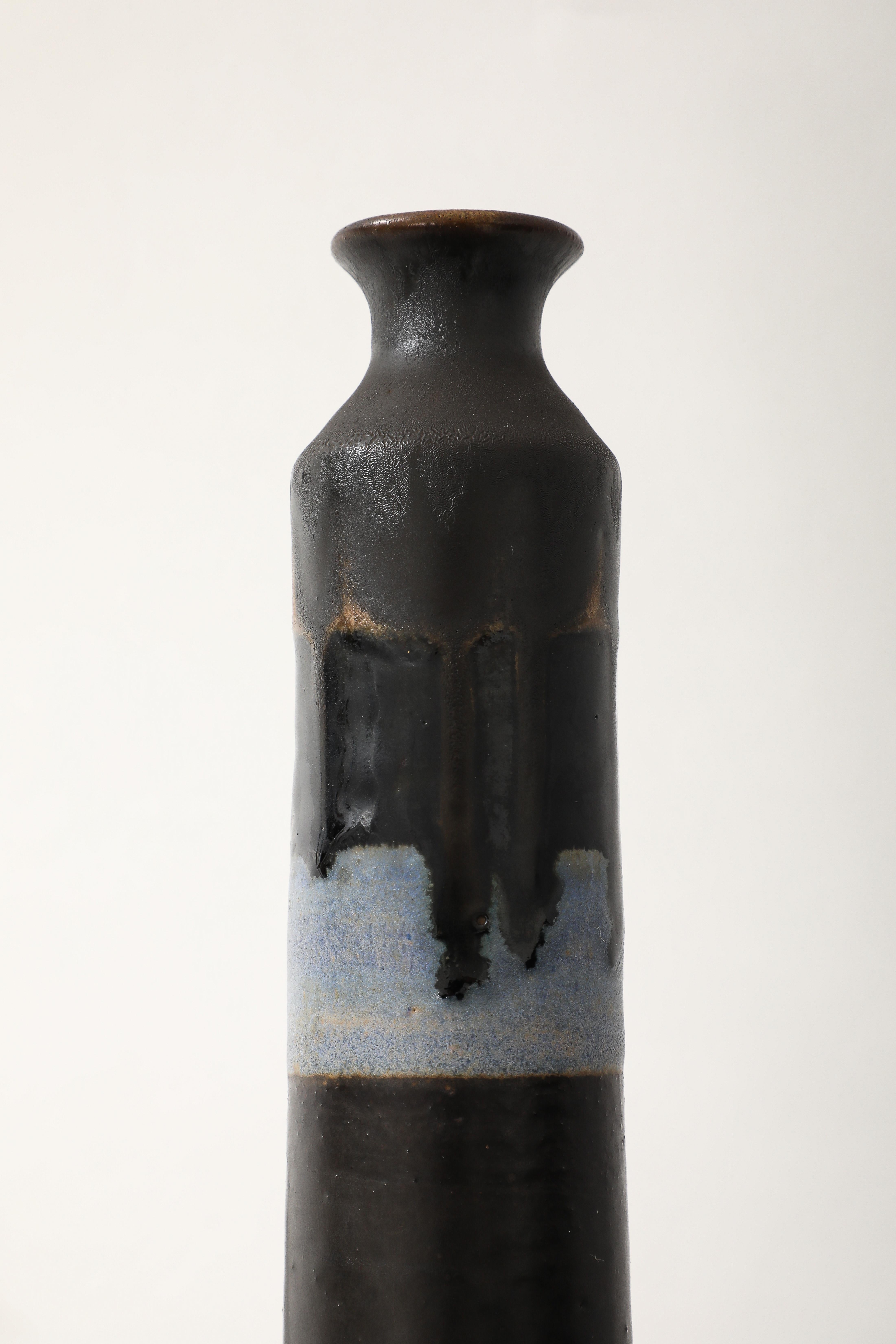 Bruno Gambone Paire de bouteilles ou de vases en céramique ou en grès, Italie, années 1970 en vente 2