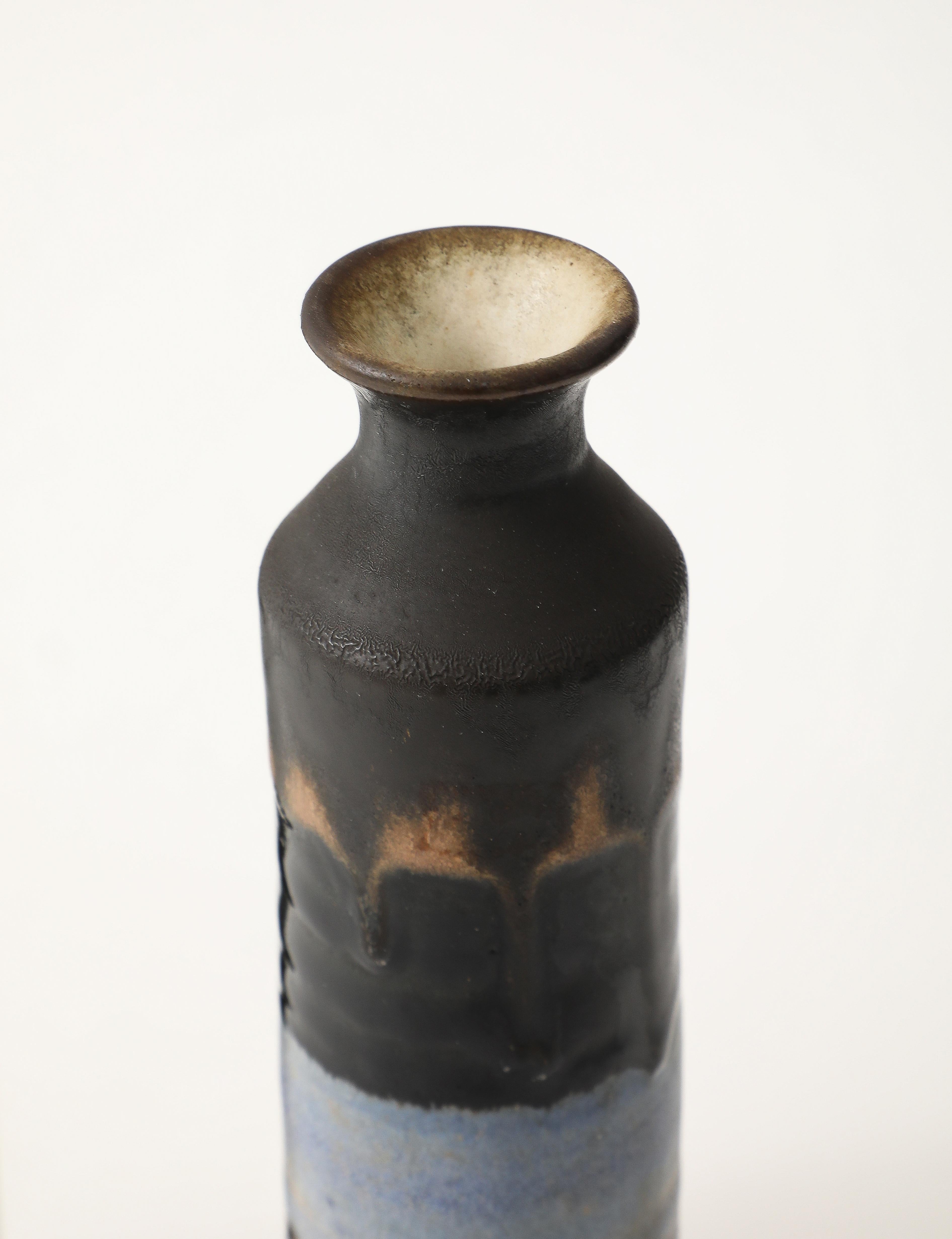 Bruno Gambone Paire de bouteilles ou de vases en céramique ou en grès, Italie, années 1970 en vente 5