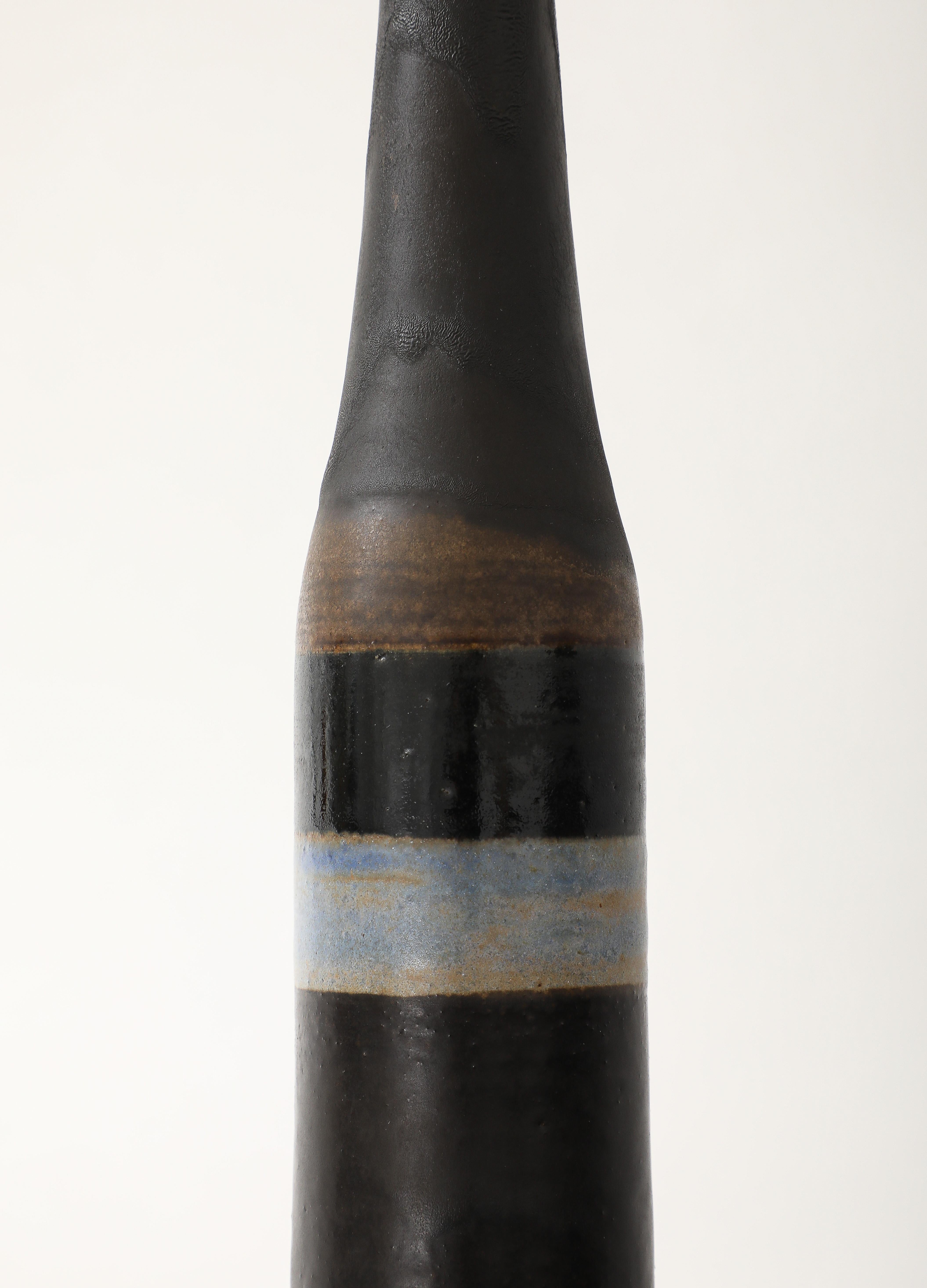 Fin du 20e siècle Bruno Gambone Paire de bouteilles ou de vases en céramique ou en grès, Italie, années 1970 en vente