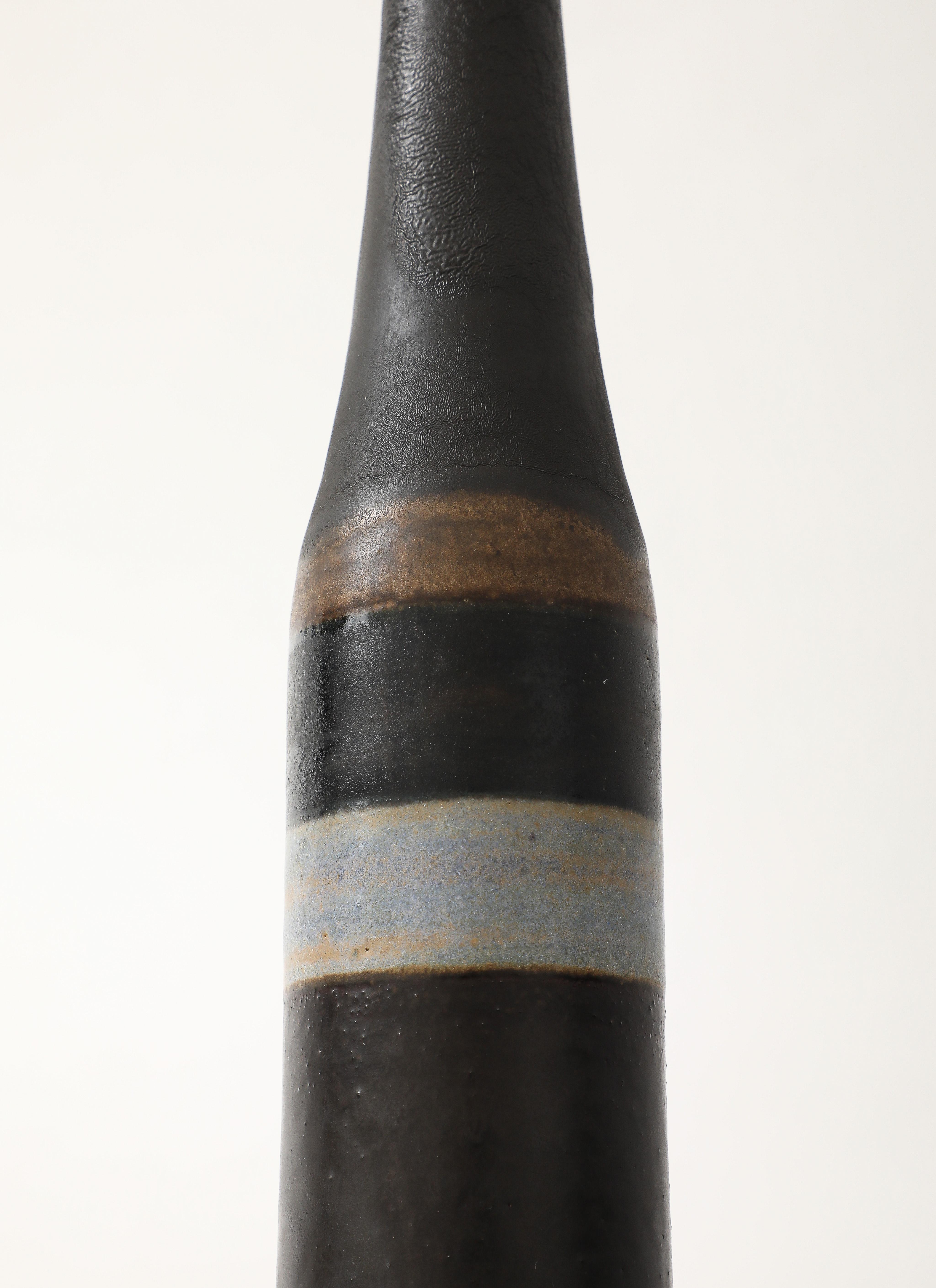 Céramique Bruno Gambone Paire de bouteilles ou de vases en céramique ou en grès, Italie, années 1970 en vente