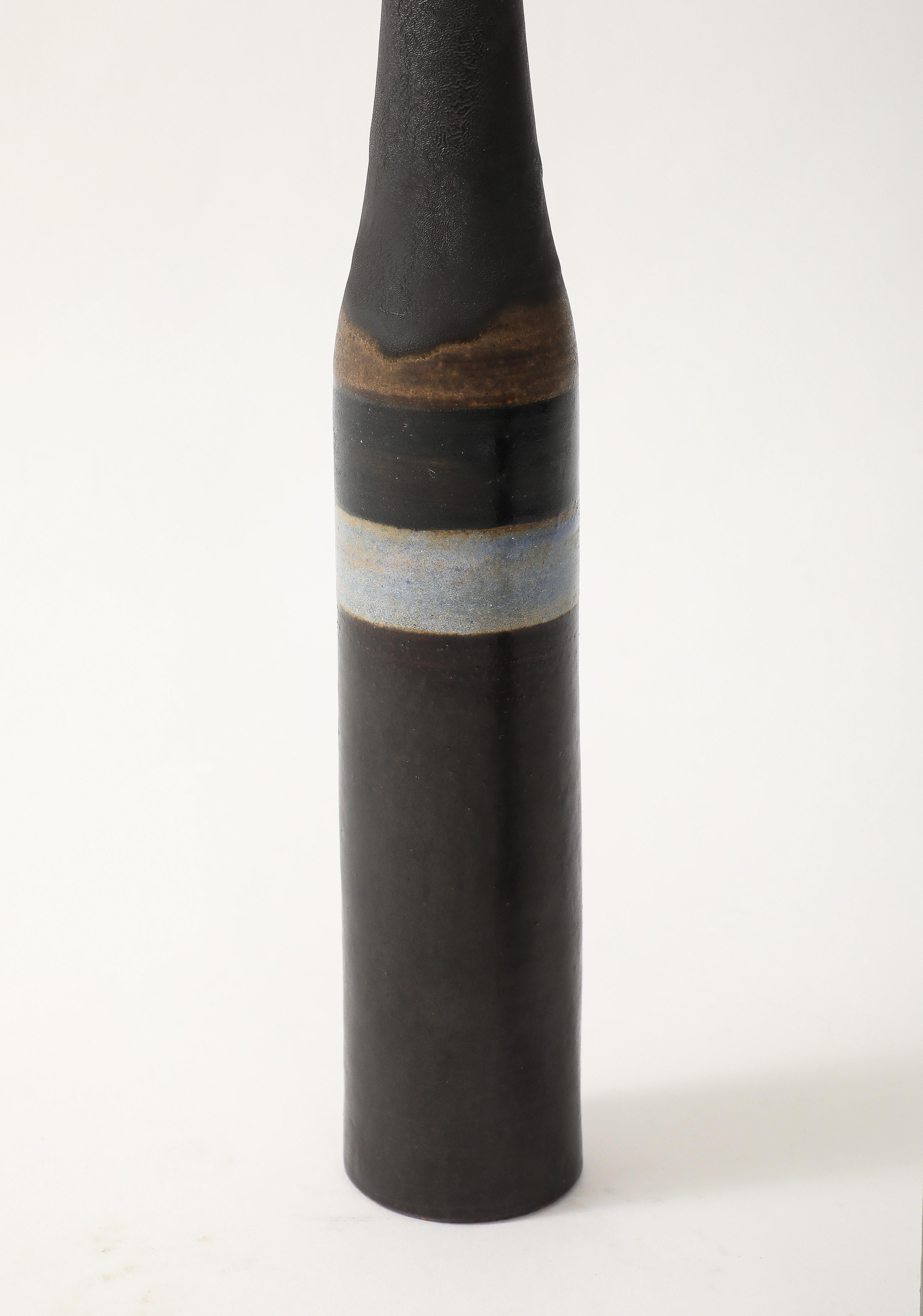 Bruno Gambone Paire de bouteilles ou de vases en céramique ou en grès, Italie, années 1970 en vente 1