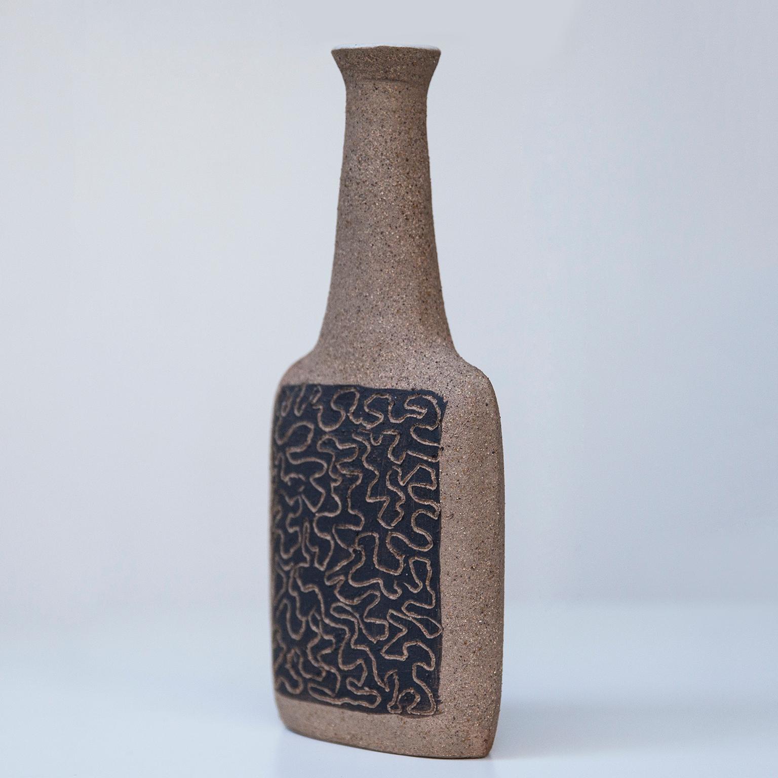 Bruno Gambone Raw Stoneware Relief Vases 2