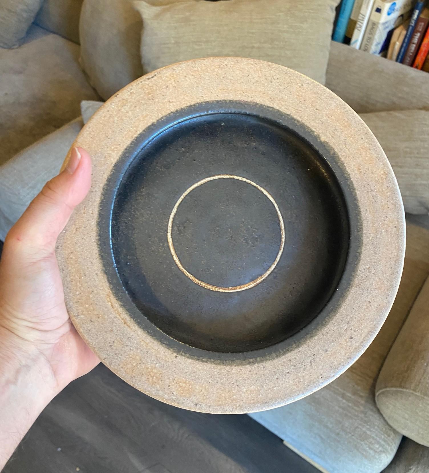 Bruno Gambone Signed Mid-Century Modern Italian Pottery Stoneware Ceramic Bowl For Sale 11