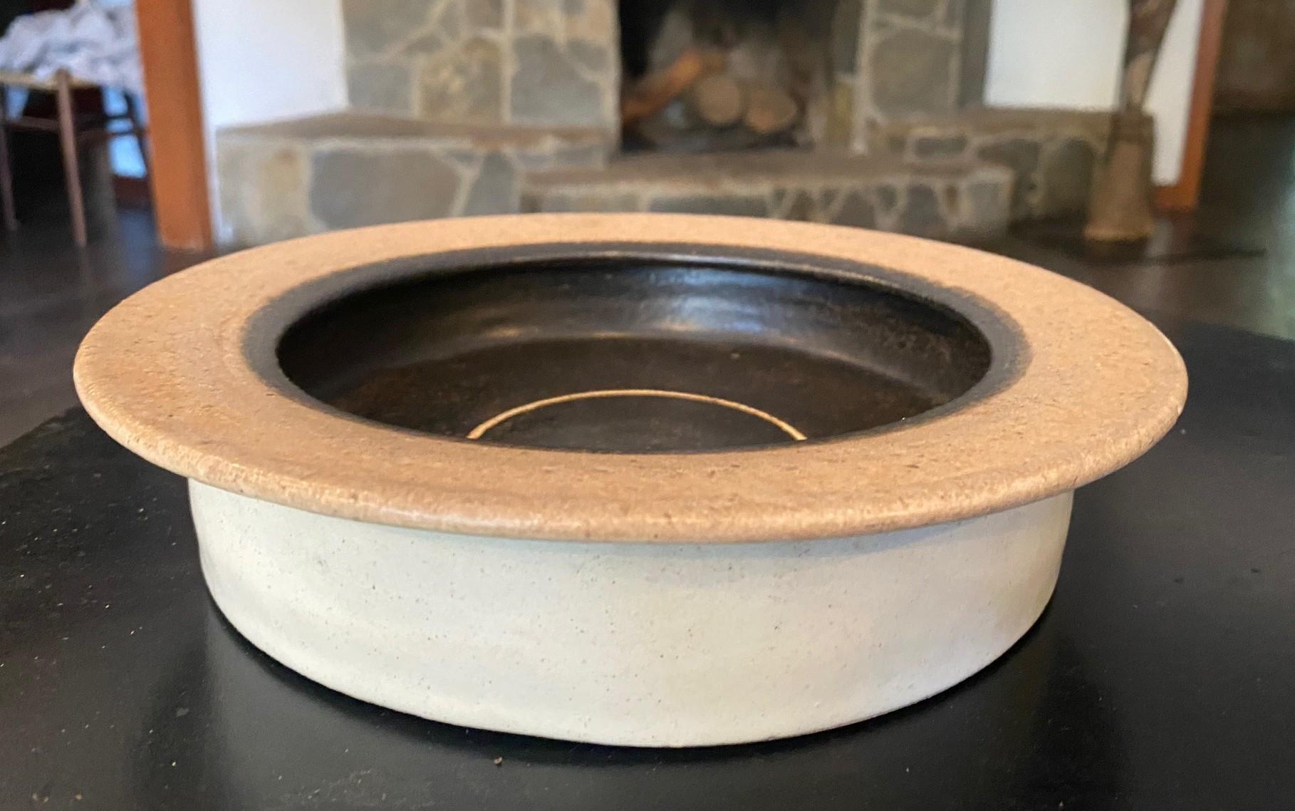 20th Century Bruno Gambone Signed Mid-Century Modern Italian Pottery Stoneware Ceramic Bowl For Sale