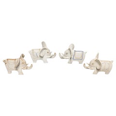 Bruno Gambone Stoneware Elephant Limited Edition 1975 Set of 3