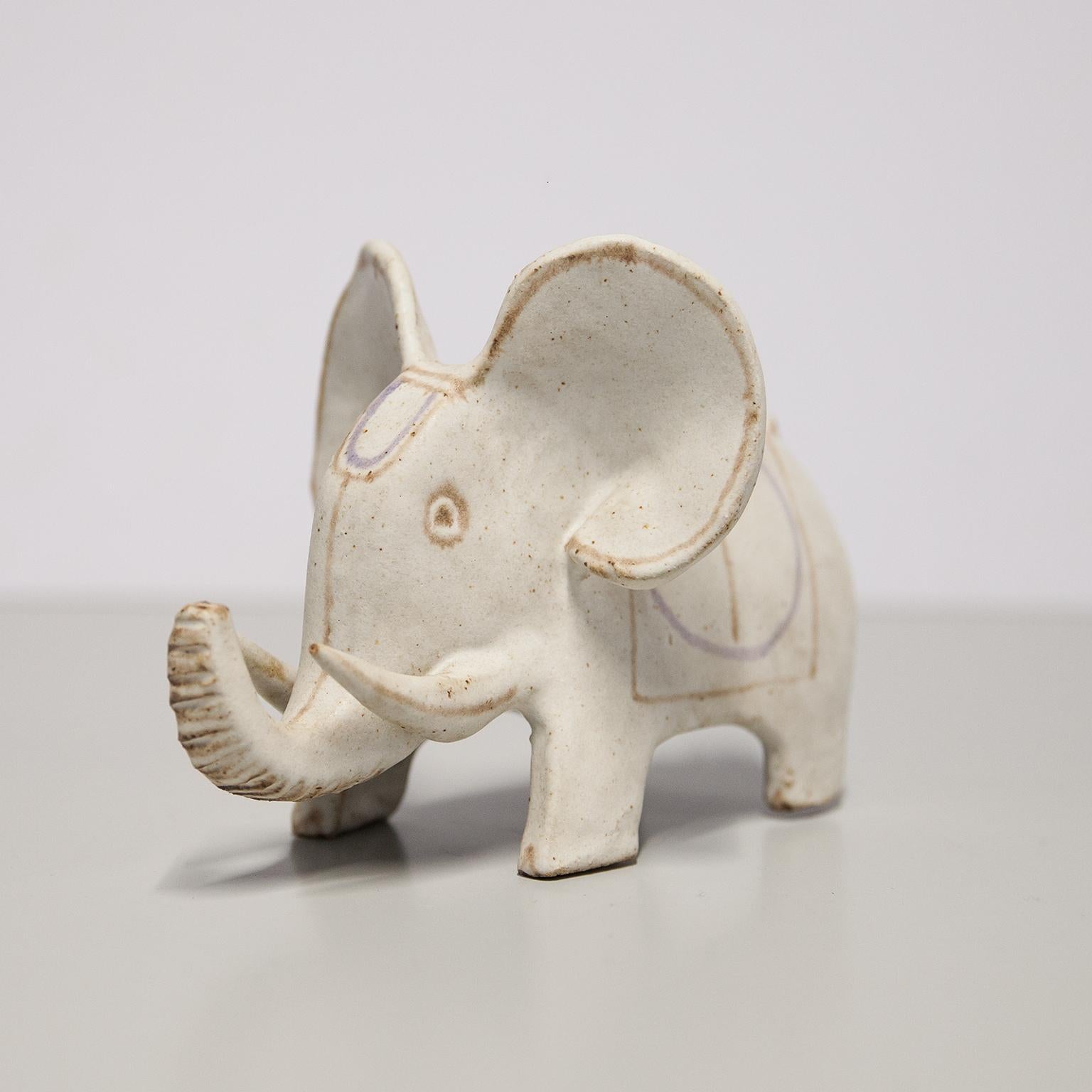 Late 20th Century Bruno Gambone Stoneware Elephant Limited Edition 1975 Set of 4 For Sale