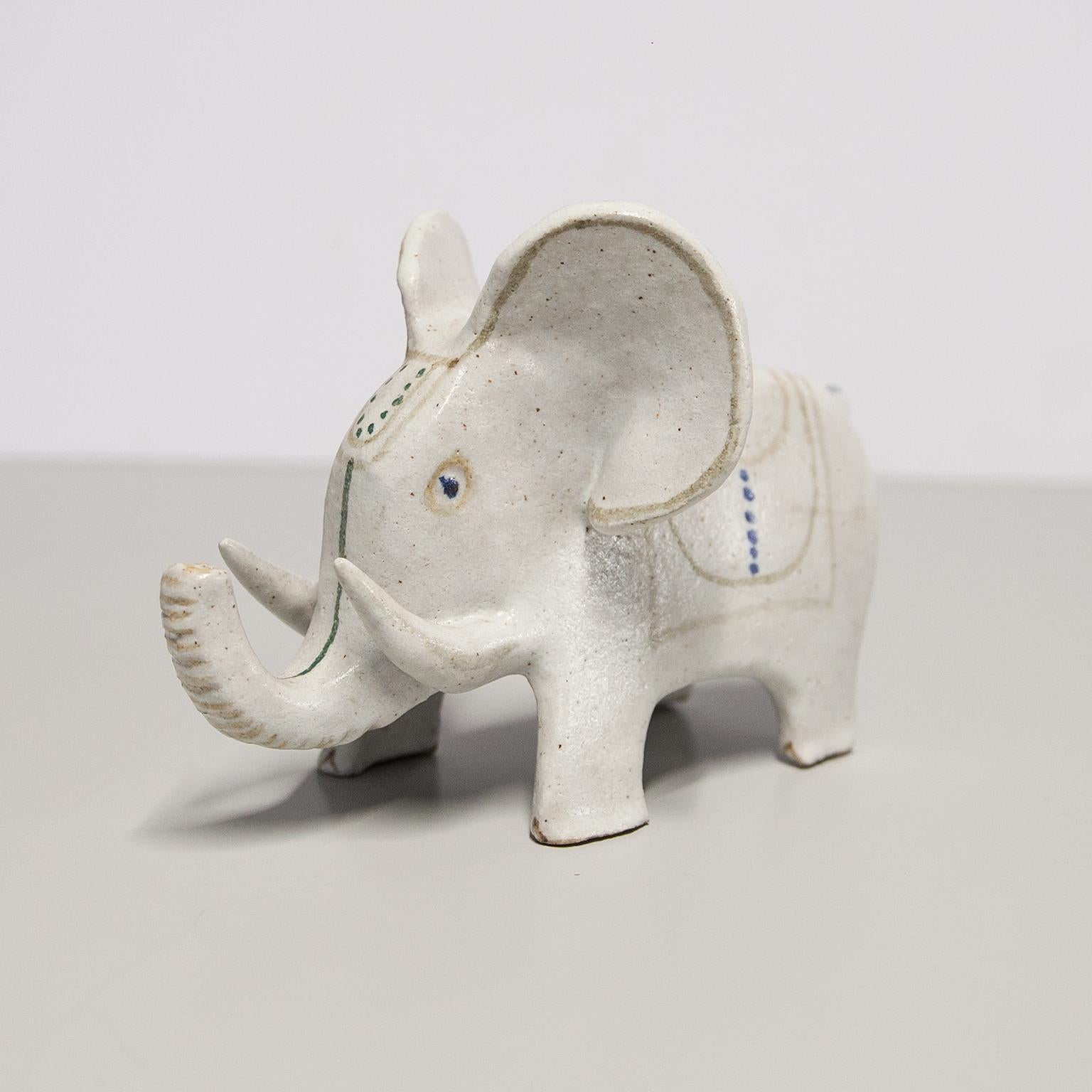 Bruno Gambone Stoneware Elephant Limited Edition 1975 Set of 4 For Sale 2
