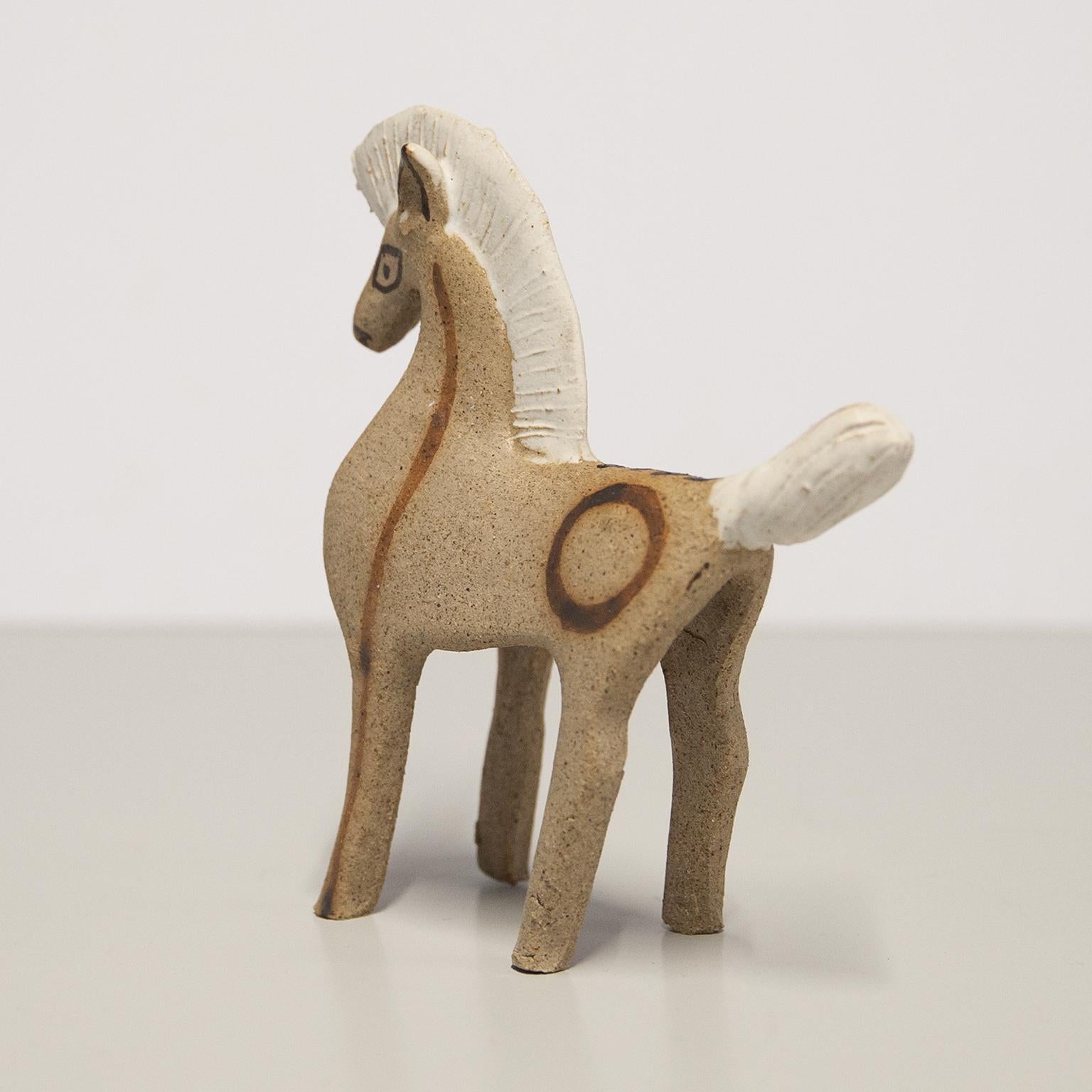 Mid-Century Modern Bruno Gambone - Vaisselle brute cheval, 1975 en vente