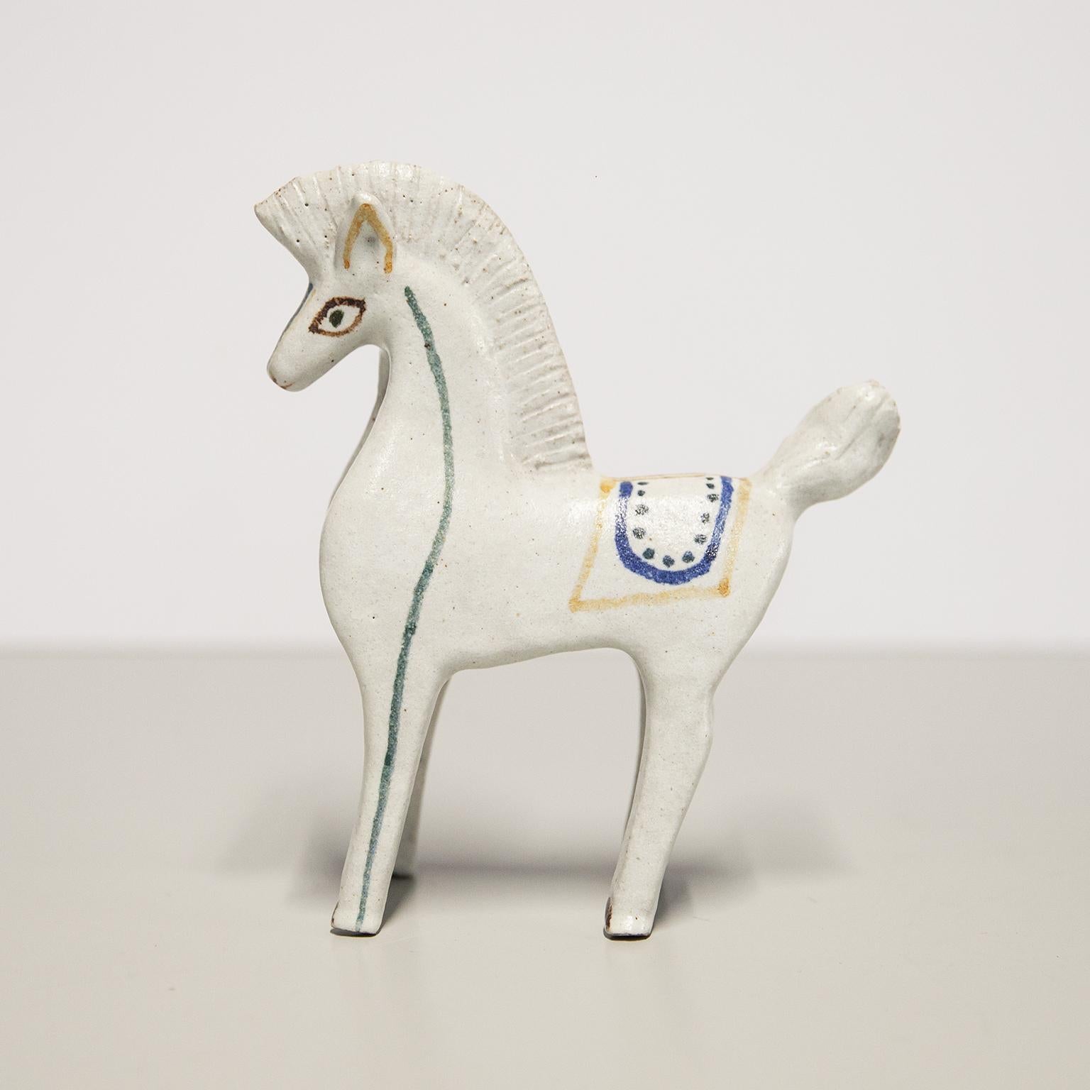 Italian Bruno Gambone Stoneware Horse Set of 3