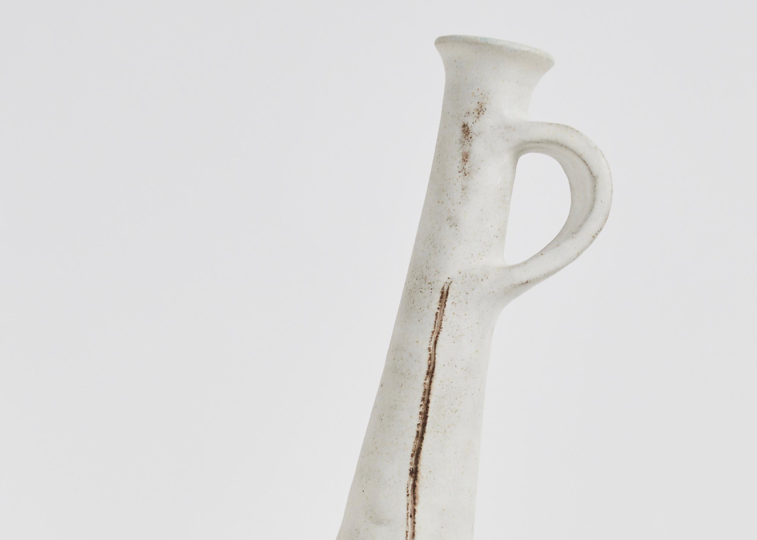Late 20th Century Bruno Gambone, Untitled White Stoneware Object, Vessel, Jar, circa 1990s