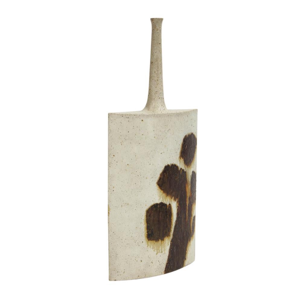 Bruno Gambone Vase, Keramik, abstrakt, Erdtöne, signiert im Angebot 5