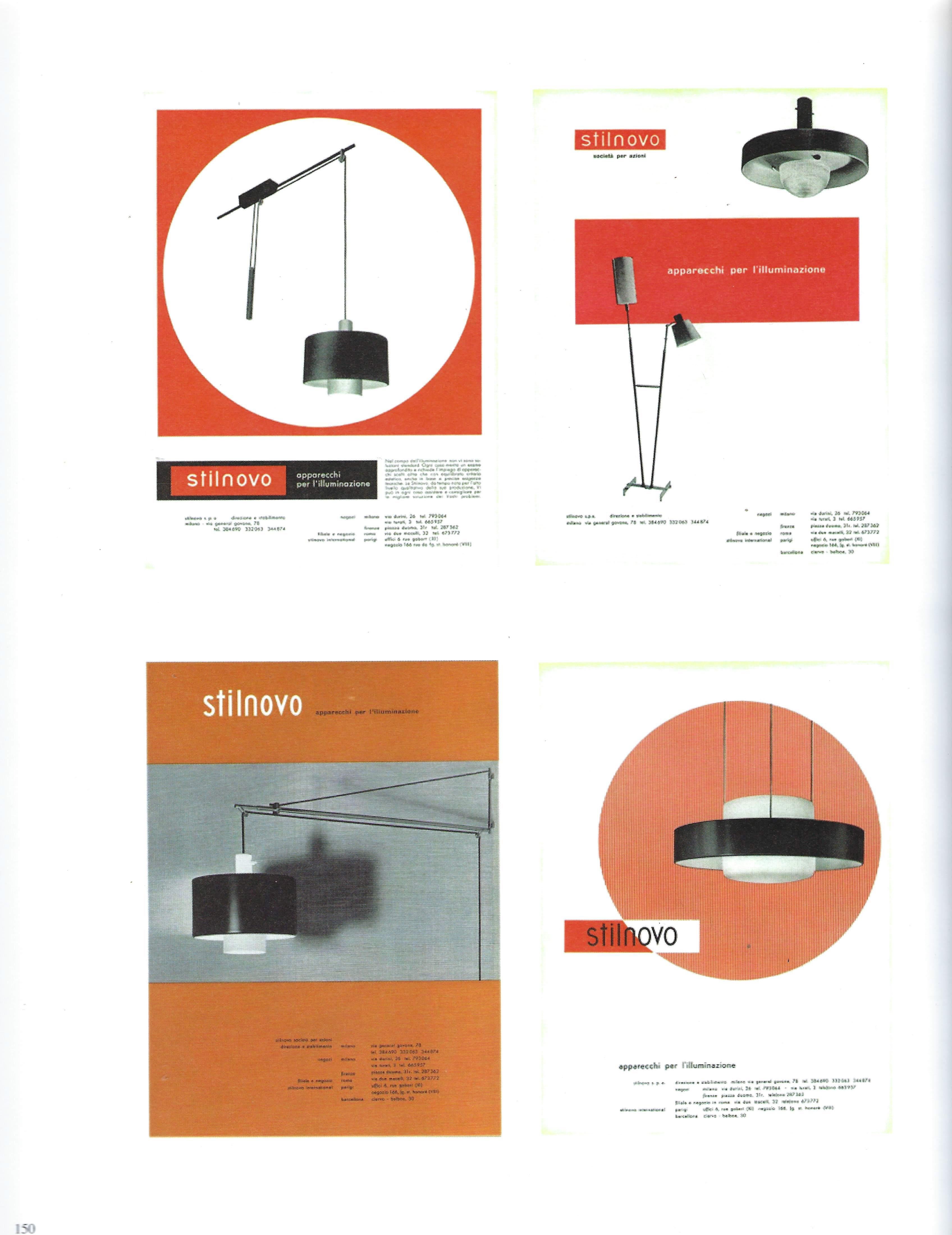 Bruno Gatta for Stilnovo Rare Suspension or Pendant Light Model 1158, 1950s 7