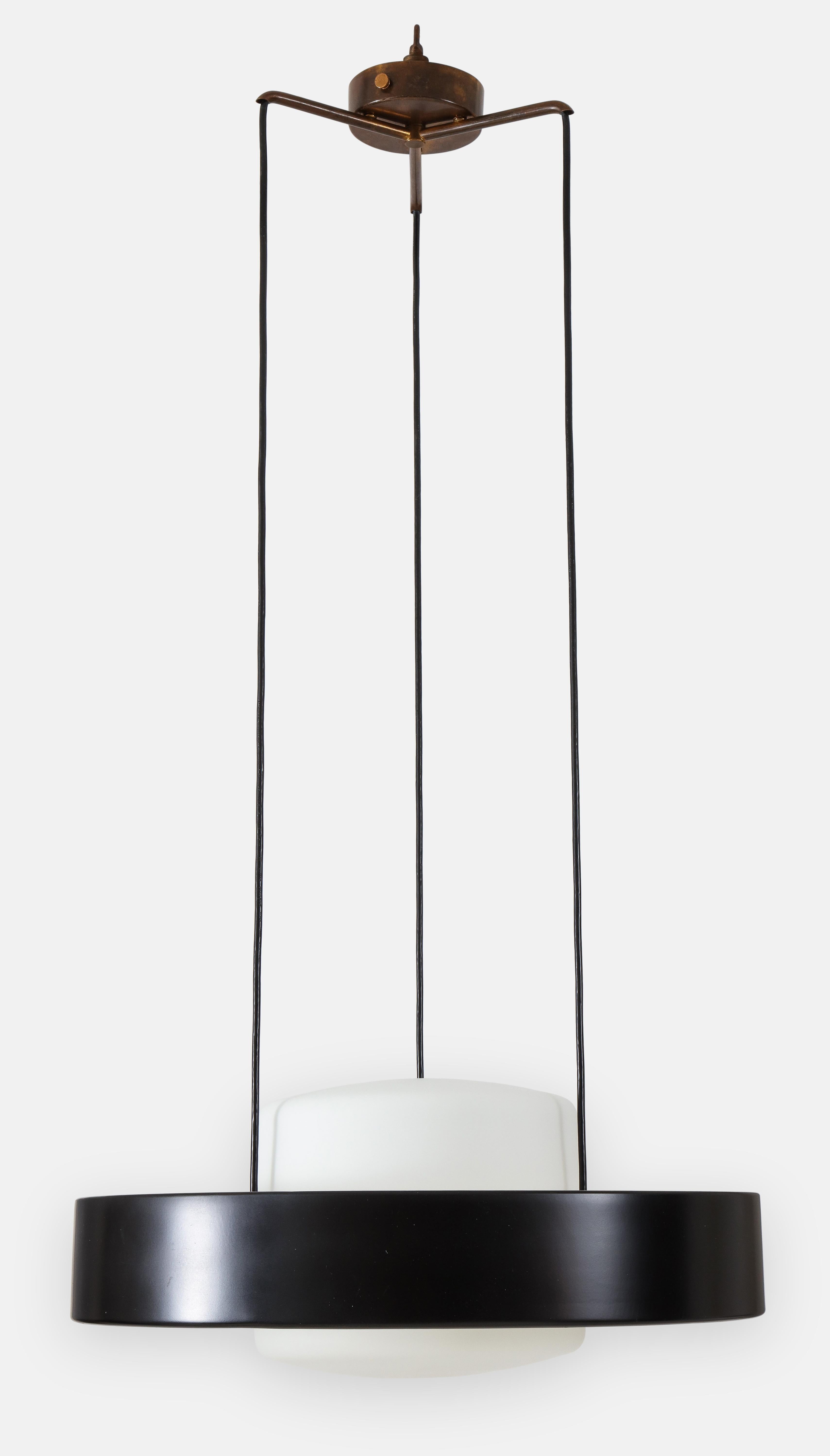 Italian Bruno Gatta for Stilnovo Rare Suspension or Pendant Light Model 1158, 1950s