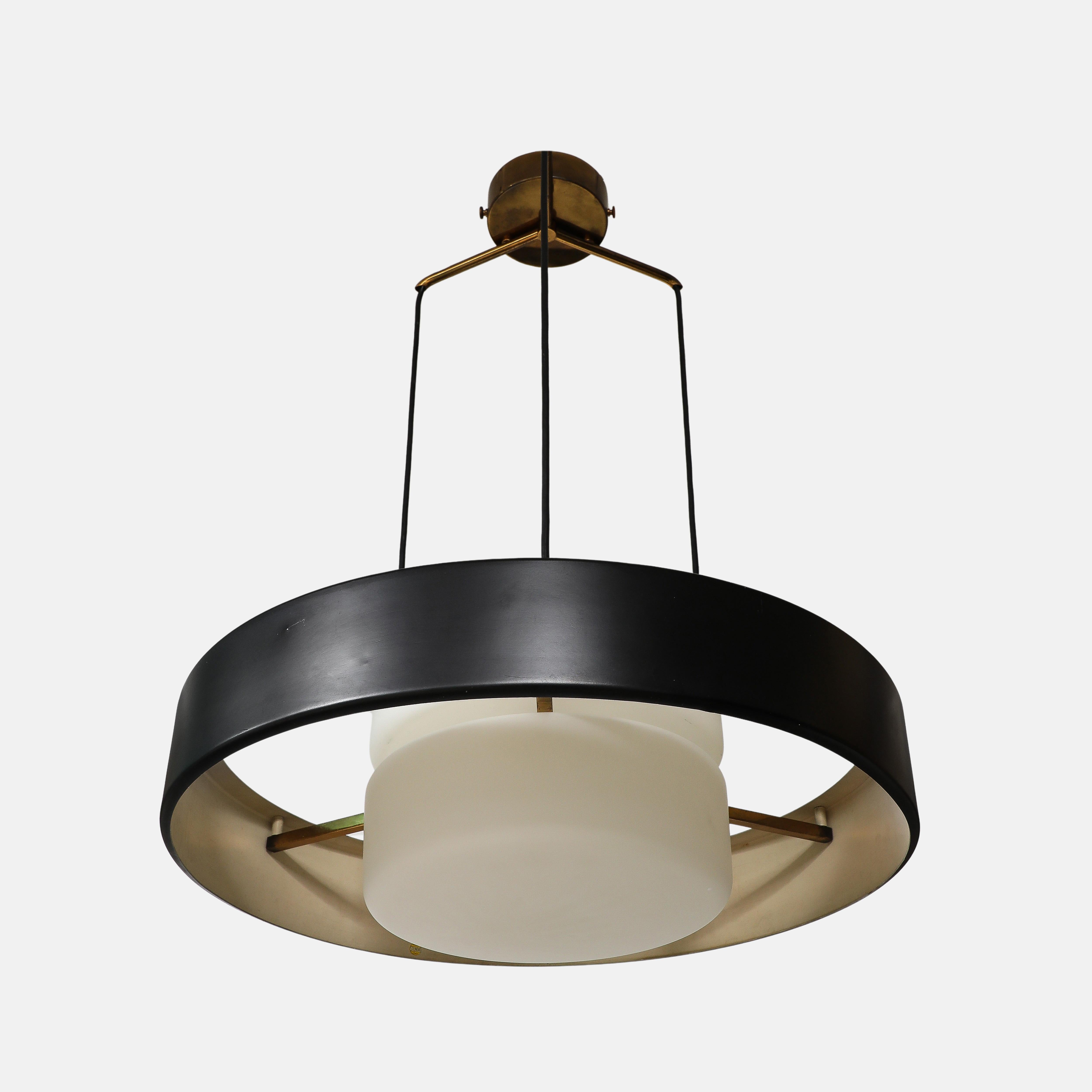 Bruno Gatta for Stilnovo Rare Suspension or Pendant Light Model 1158, 1950s In Good Condition In New York, NY