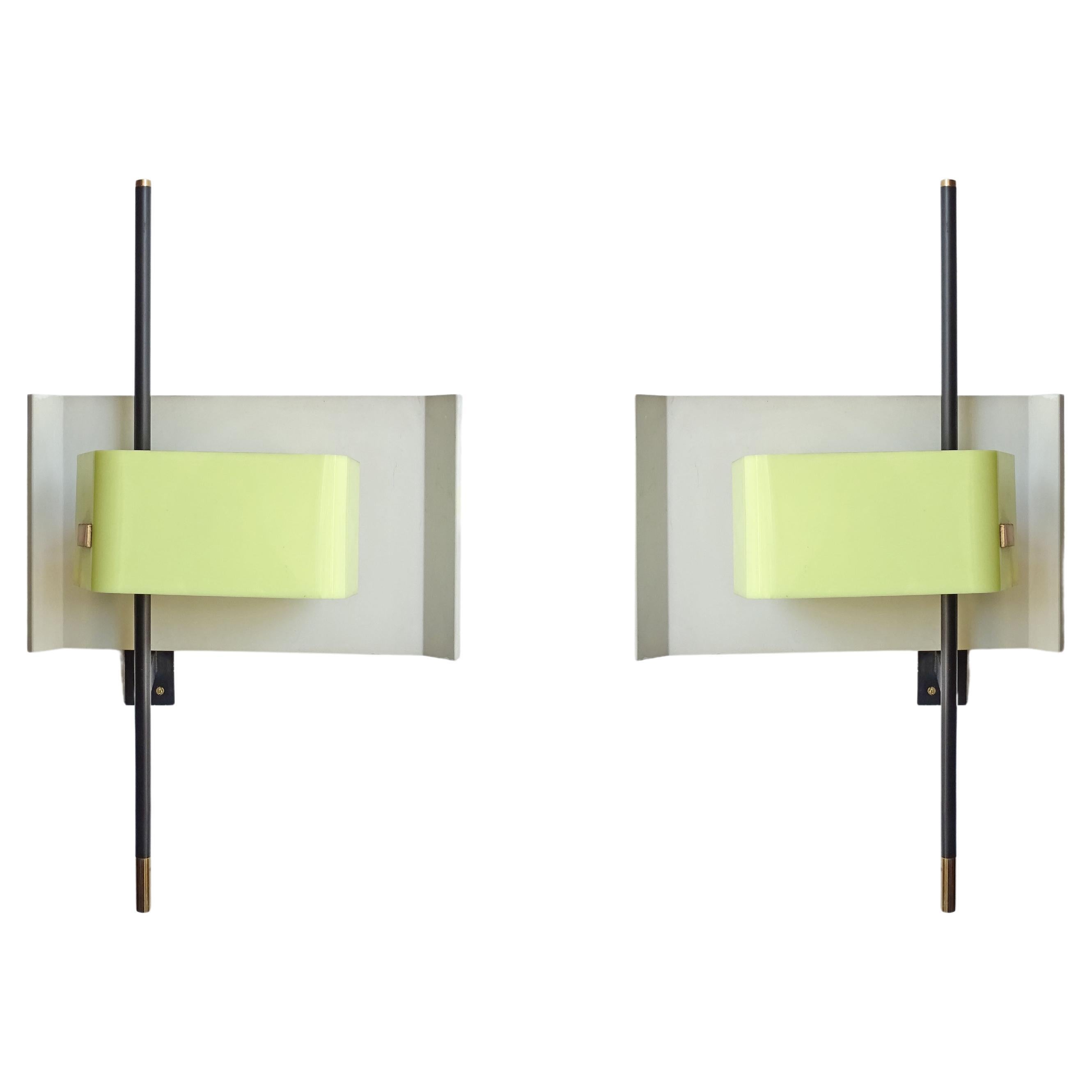 Bruno Gatta Pair of Wall Lamps for Stilnovo, Italy 1950s