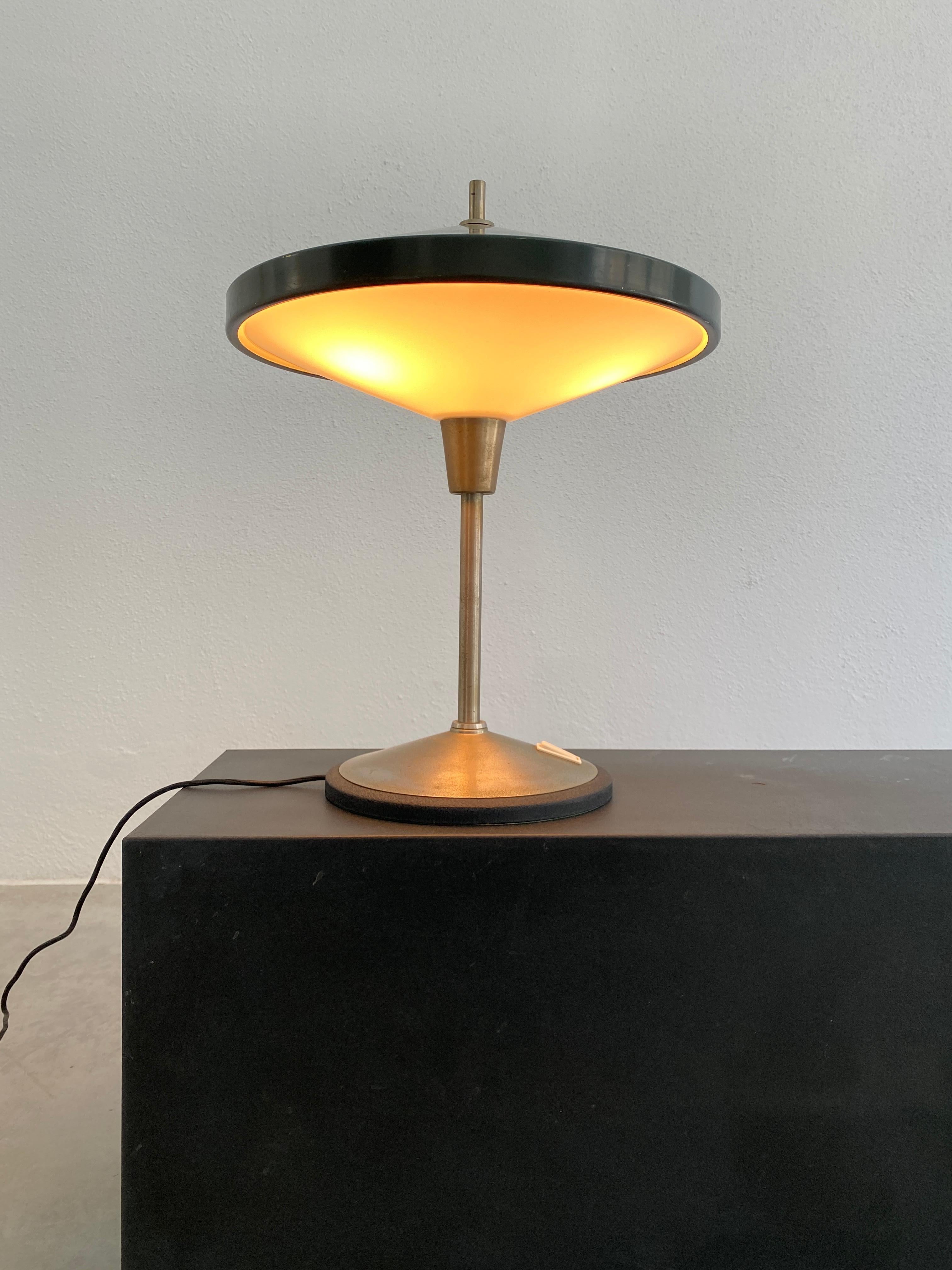 Italian Bruno Gatta Table Lamp Dark Green, Italy, circa 1955