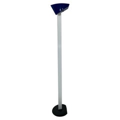 Bruno Gecchelin Blue and White Lacquered Otello Torchiere Floor Lamp for Oluce