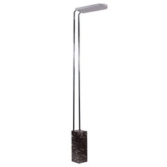 Bruno Gecchelin Floor Lamp Marble Chromed Enameled Metal, 1970s-1980s