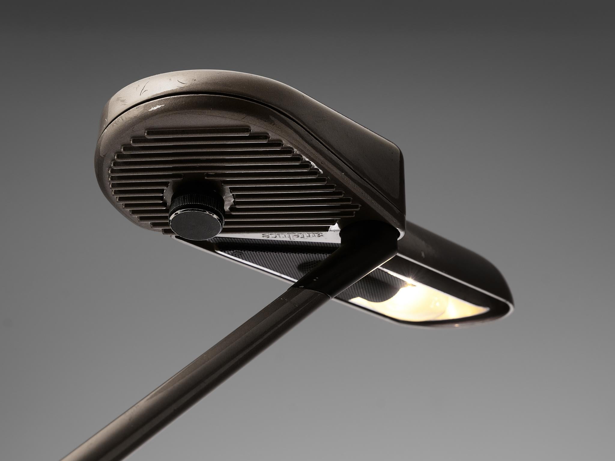 Mid-Century Modern Bruno Gecchelin for Arteluce Adjustable Desk Lamp ‘Ring’ in Metal